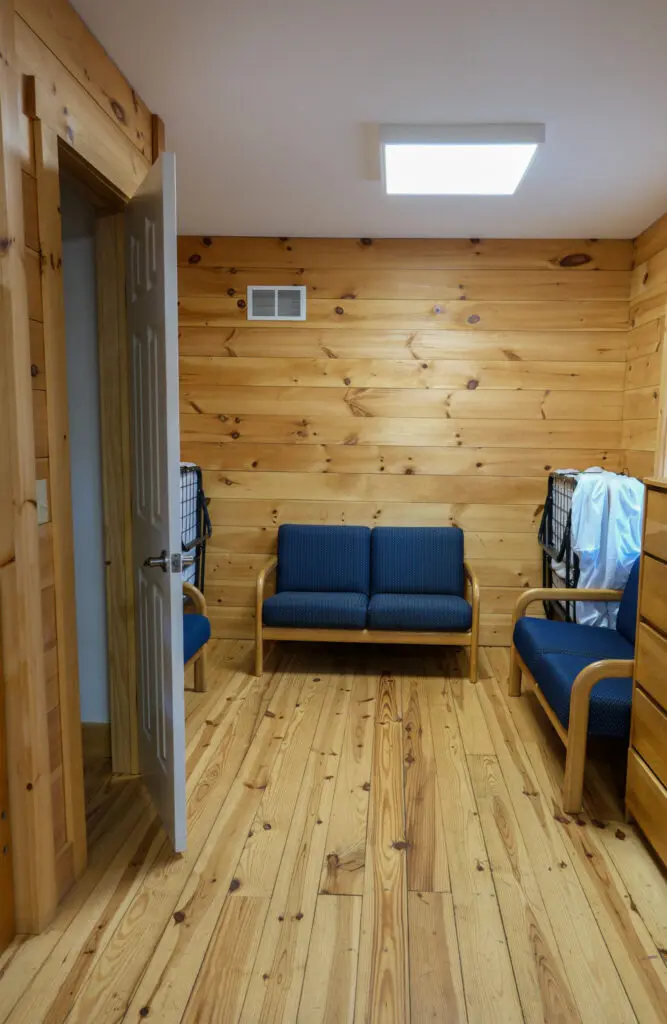 Retreat Lodging 45 Retreat Lodging Large Bunk Cabin Seating Area 1 | Black Rock Retreat
