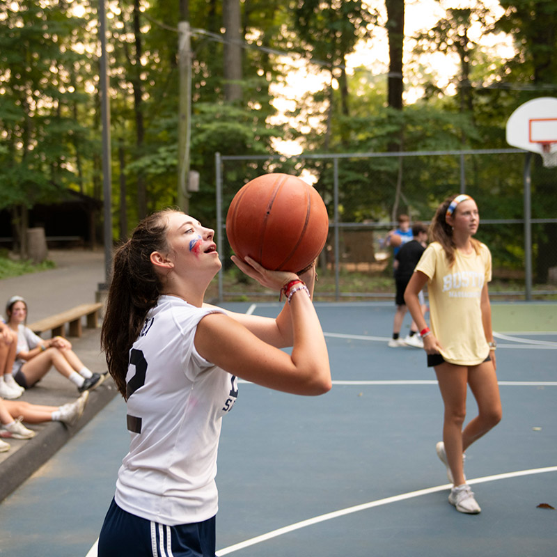 Girl Shooting Basket